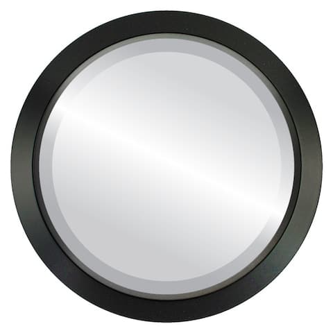 Regatta Framed Round Mirror in Matte Black