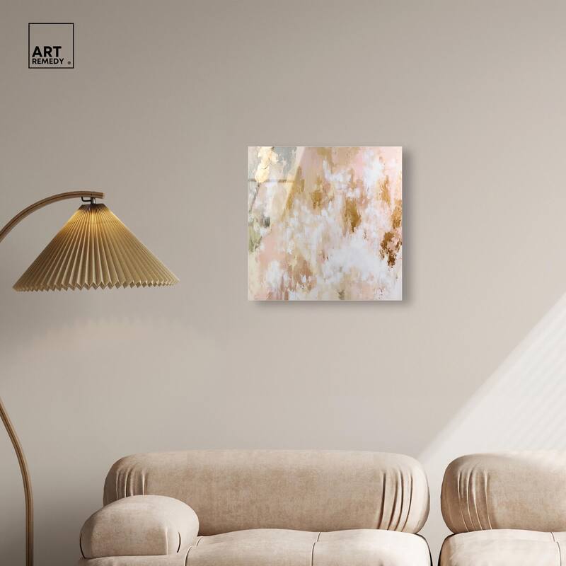 Golden Glimmer Gesture III Acrylic by Art Remedy, Ready to Hang