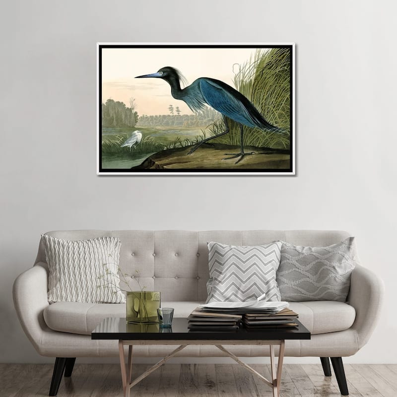 iCanvas "Blue Crane" by Piddix Framed Canvas Print