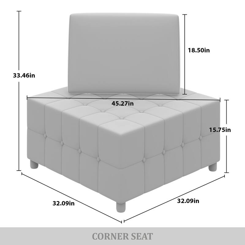 CraftPorch 7-Piece Elegance Button-Tufted PU Upholstered