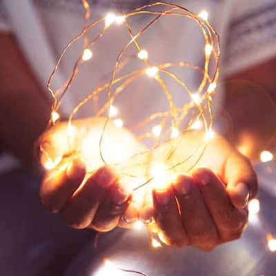 16ft/5m 50LEDS Copper Wire String Lights for Bedroom - Yellow