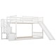 preview thumbnail 6 of 11, Twin over Twin Bunk Bed with Slide, Stairway, and Storage Shelves, White