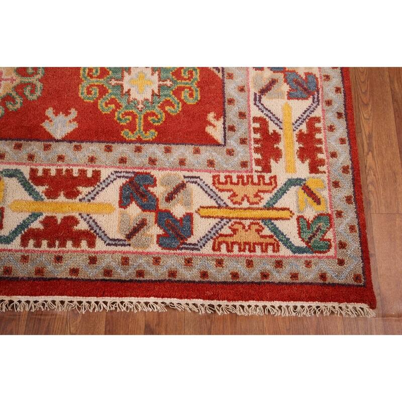 Heriz Serapi Indian Area Rug Handmade Geometric Wool Carpet - 8'10" x 11'9"