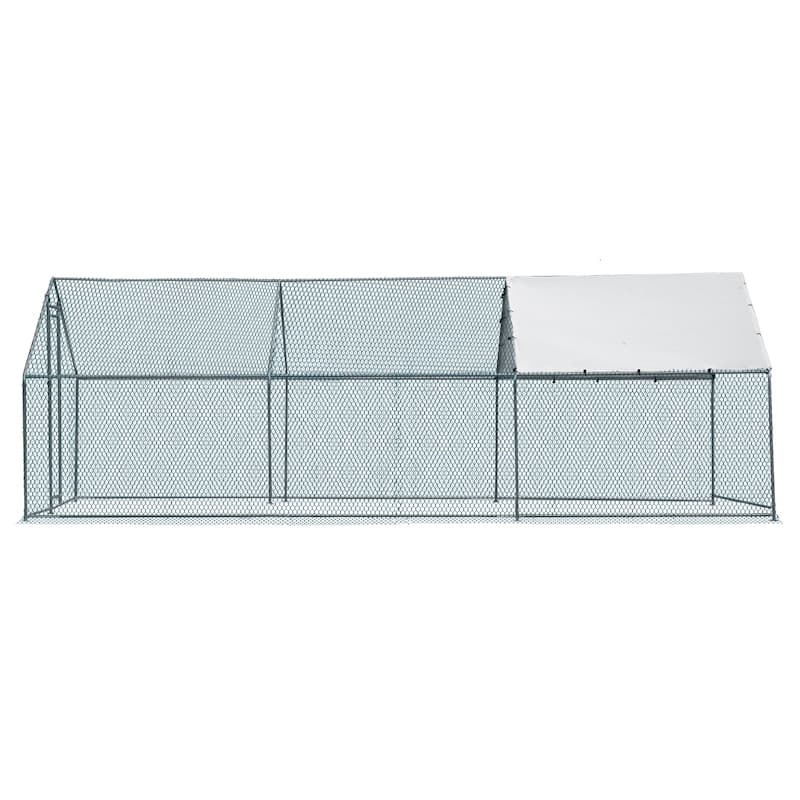 Large 20 x 10 ft Metal Chicken Coop, Waterproof Cage for Farm