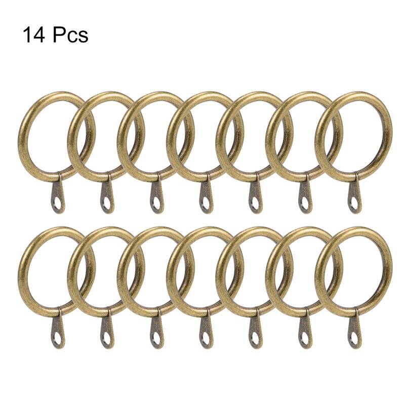 Curtain Rings, Metal Drapery Ring for Curtain Rods 14 Pcs - Bronze - 28mm