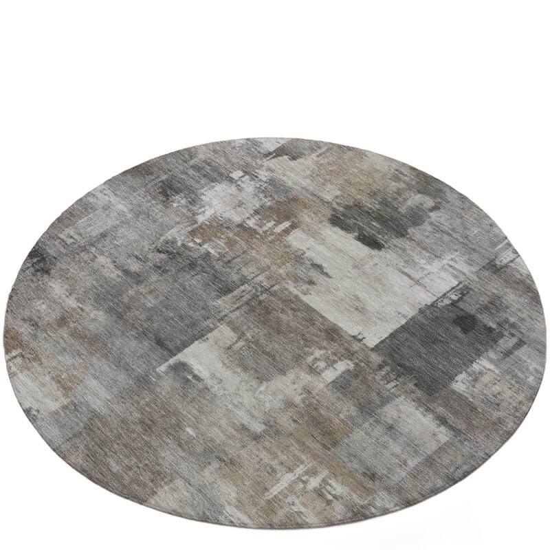 HomeRoots Abstract Transitional Rectangle Outdoor Rug