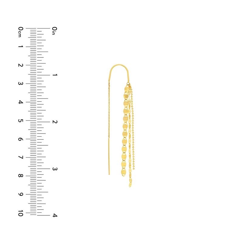 Curata 14k Yellow Gold Multi Chain Dangle Threader Earrings