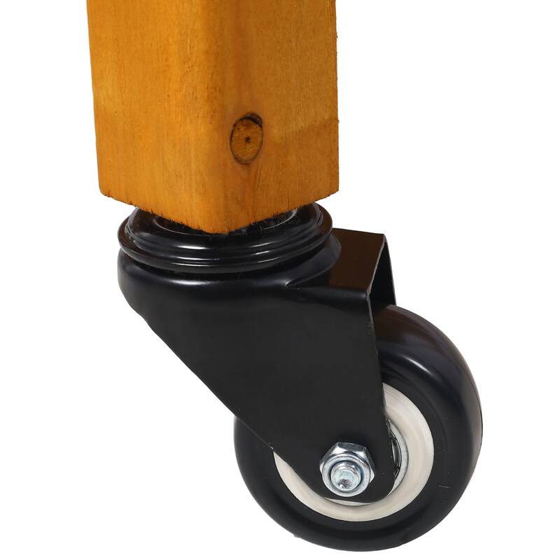 Countryside Style Natural Wood Garden Bed with 8 Grid Dividers and Protective Liner, Suitable for Herb Vegetables Flowers