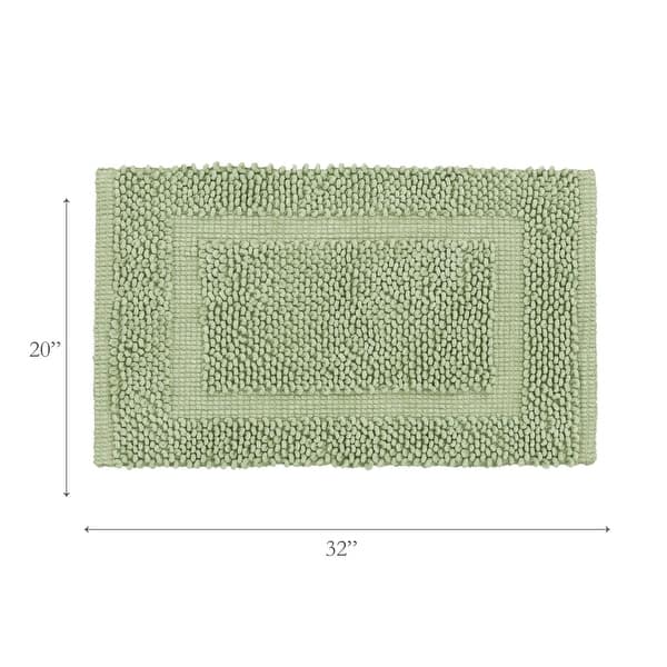 dimension image slide 8 of 30, Sophie Border Ultra-plush Chenille Non-Slip Cotton Bath Mat