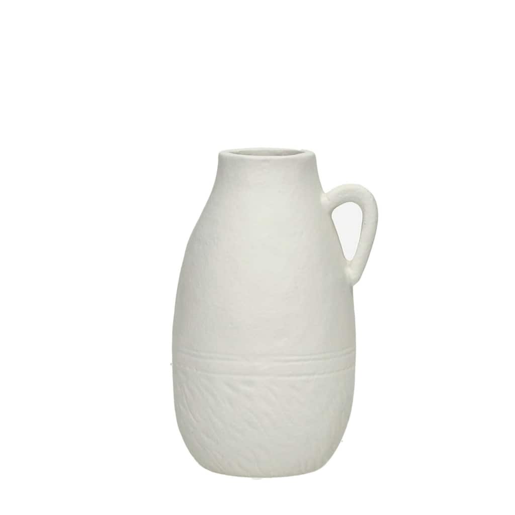 Matte Finished Aluminum Jug Vase - 6.5" - White