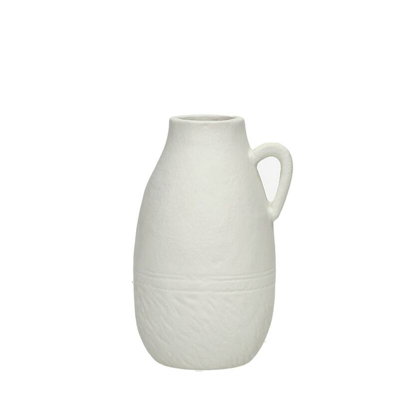 Matte Finished Aluminum Jug Vase - 6.5" - White