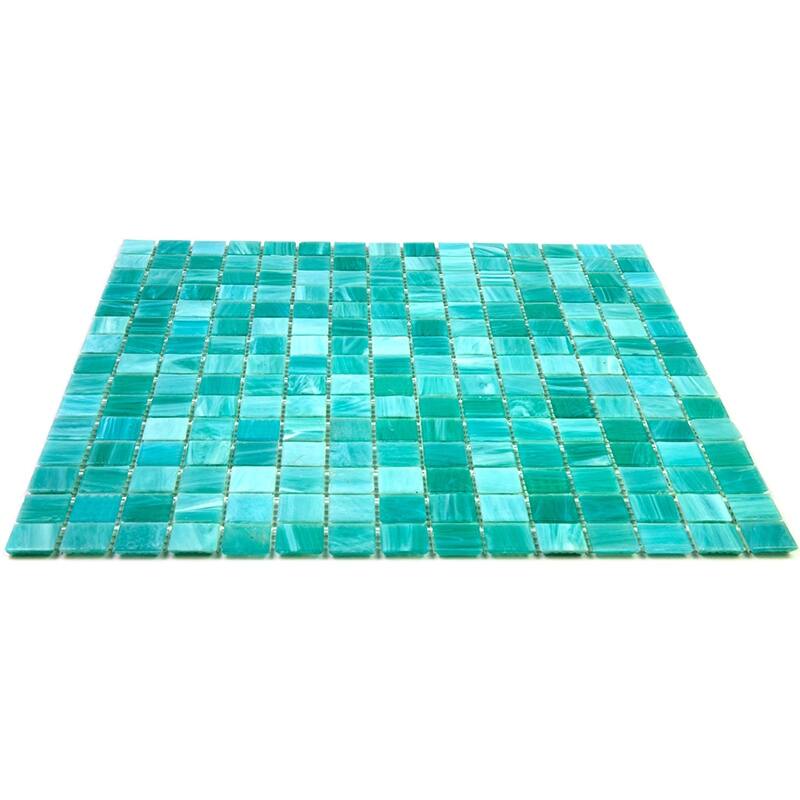 Apollo tile 12" x 12" Celestial Glossy Cyan Blue Glass Tile (20 sq ft/case) - 20 Pack