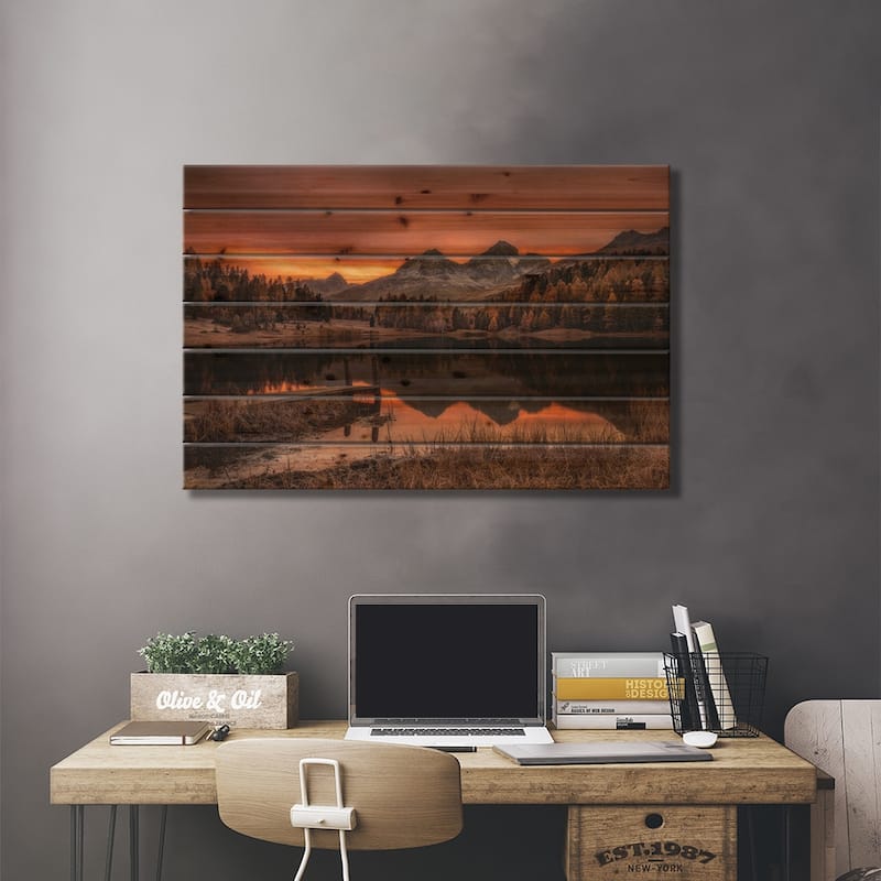 Calm Print On Wood by Andreas Agazzi - Multi-Color