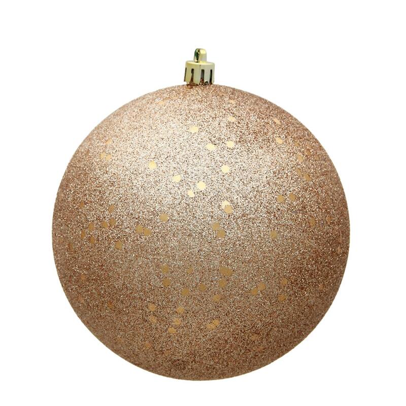 Vickerman 6" Cafe Latte Sequin Ball Ornament, 4 per Bag - Brown