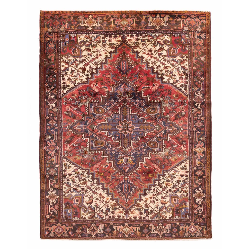 ECARPETGALLERY Hand-knotted Sarabi Red Wool Rug - 6'11 x 9'3