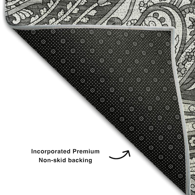 Premium Washable Super Soft Traditional Paisley Mayfield Rug