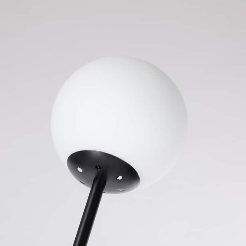 Velio Moon-like Black Uma floor lamp with 2-Glass Shades