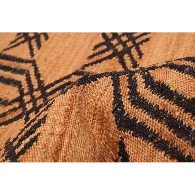 ECARPETGALLERY Flat-Weave Palas Denizli Light Brown Jute Kilim - 4'3 x 5'11