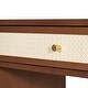 preview thumbnail 3 of 15, 39" Wood Bohemian Vanity Set with USB Ports, 4 Drawers and Rattan Accents and Cushioned Stool