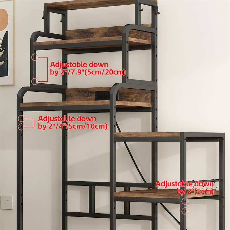 7-Tier Multifunctional Storage Stand with Electrical Outlets