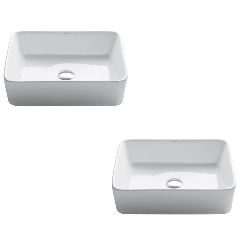 Kraus Pack of (2) Elavo 19" Ceramic Vanity Top - White