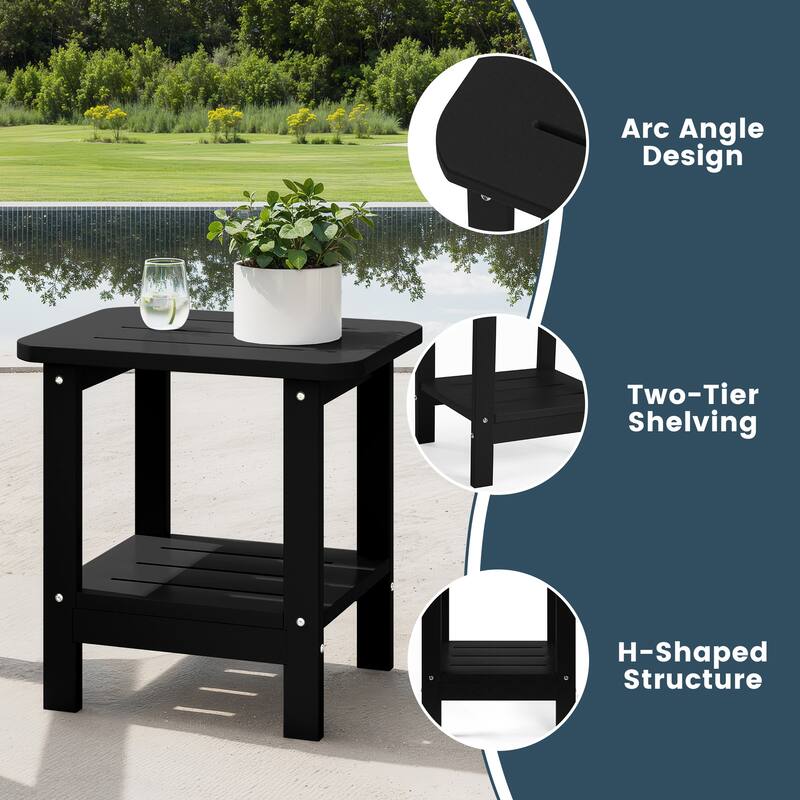 Brighton Outdoor 2-Piece Poly Reclining Chaise Set with Wheels & Cup Holder