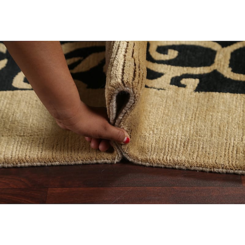 Vegetable Dye Oriental Nepalese Area Rug Hand-knotted Wool Carpet - 8'1" x 10'2"