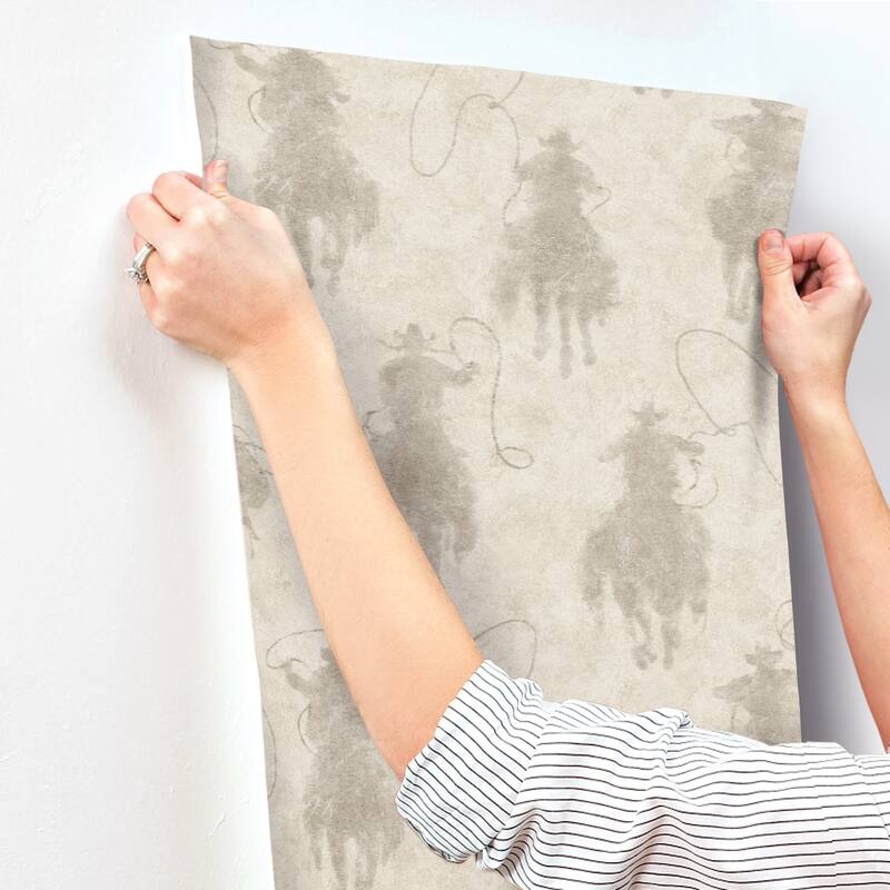 Stockman Silhouette Light Grey Wallpaper