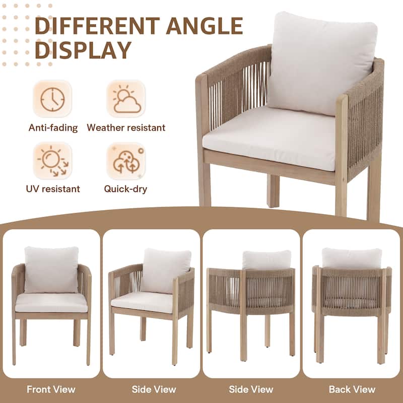 7 - Piece Wooden Outdoor Dining Set with Cushions
