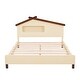 preview thumbnail 20 of 43, House-shaped Wood Platform Bed with Motion Activated Night Lights