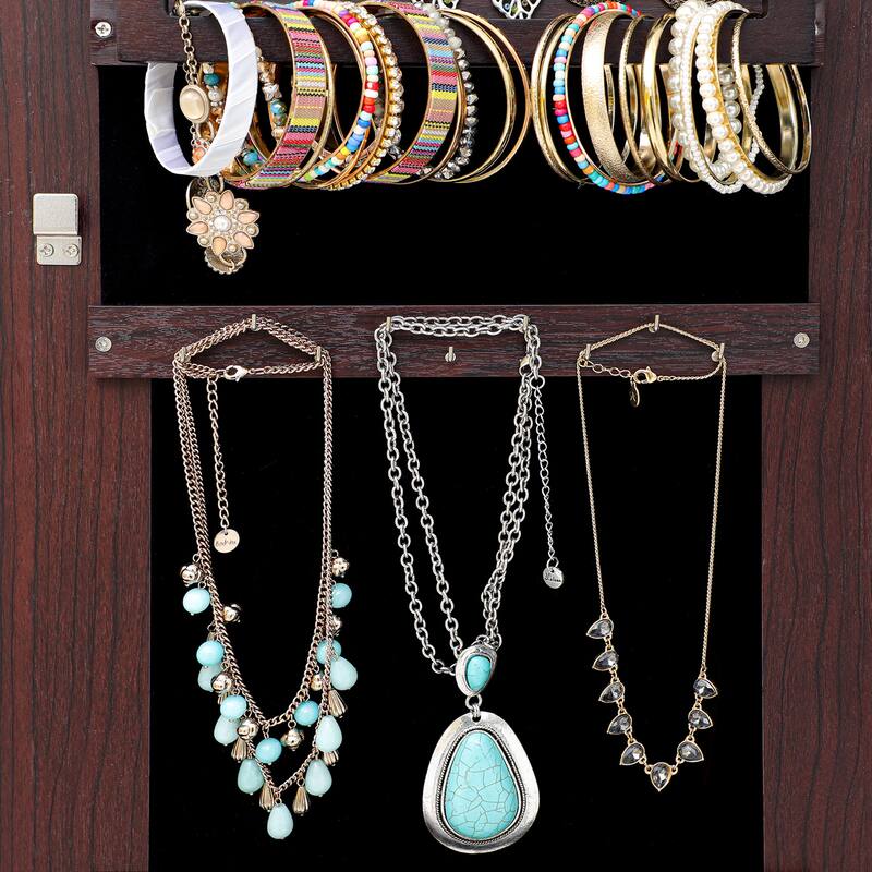 Fashion Simple Jewelry Storage Mirror Cabinet With LED Lights