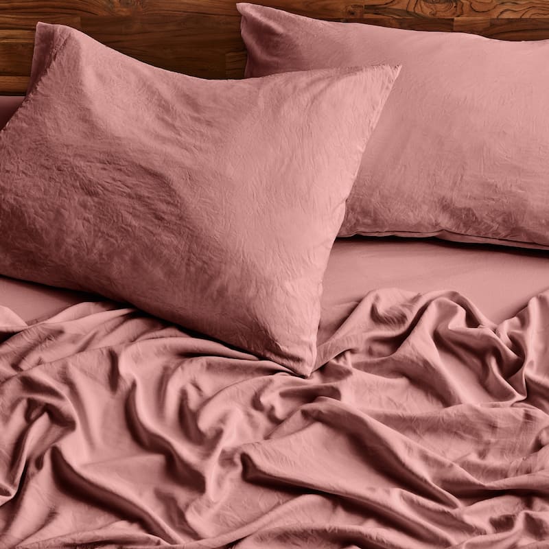 Bare Home Washed Microfiber Deep Pocket Sheet Set