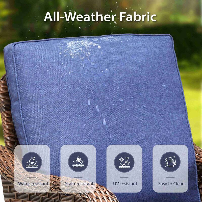 Cavira 6-Piece Outdoor Patio Brown Wicker Sofa Set with Olefin Cushions