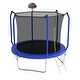 preview thumbnail 11 of 12, 10ft Blue Round Outdoor Trampoline with Enclosure Net and Basketball Hoop