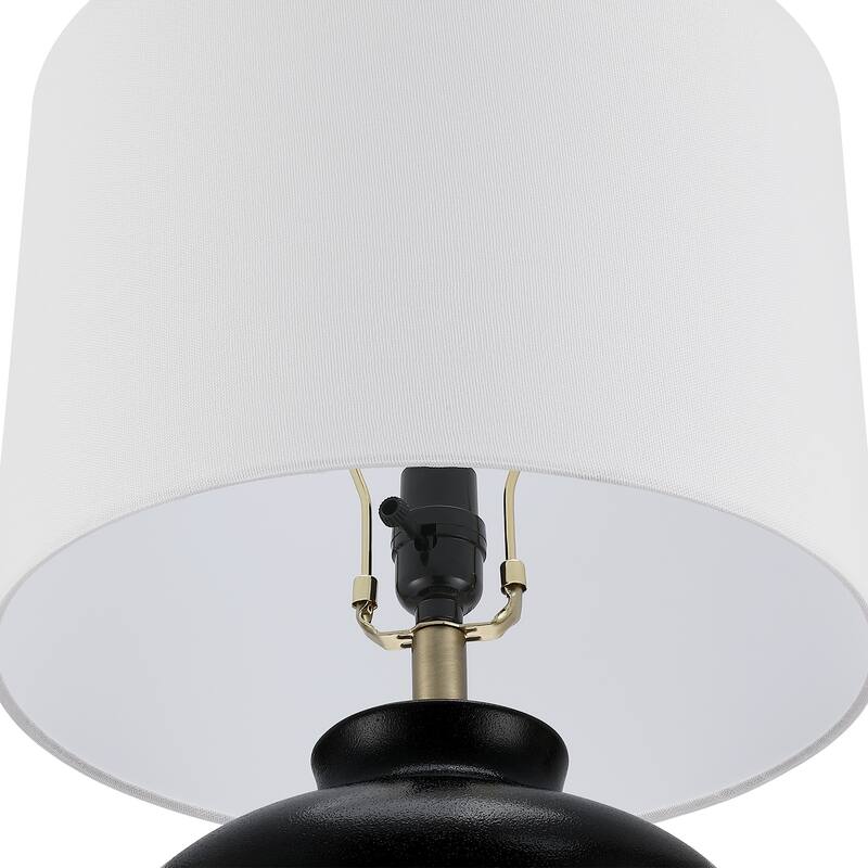 3-Way Ceramic Table Lamp with Drum Shade - 23 in. H