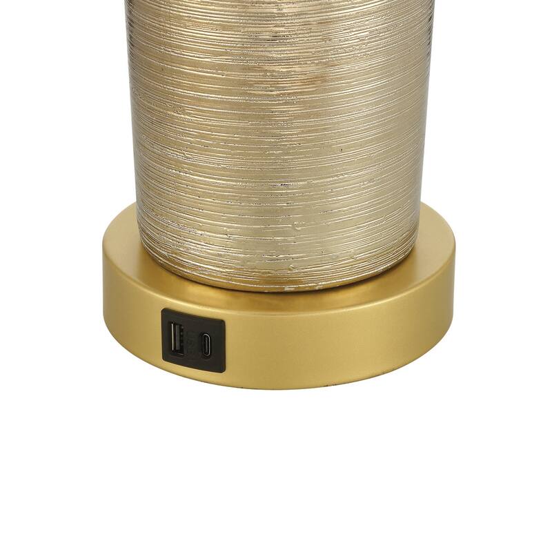 Acroma 25 '' Modern Ceramic Table Lamp with USB Ports - 1-light