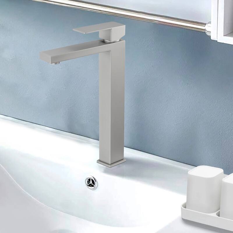 Topcraft Stainless Steel Single Handle Bathroom Sink Faucet