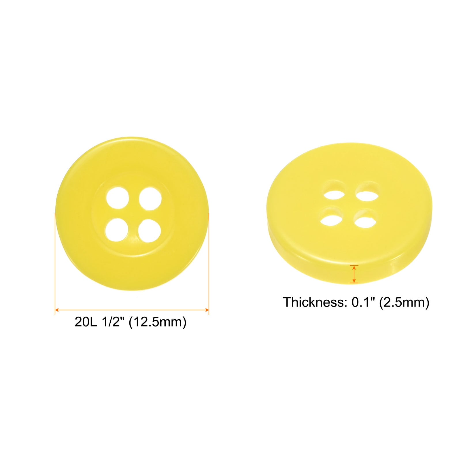 Sewing Buttons Resin Round Flat 4-Hole Craft Replacement Buttons for Sewing Clothing