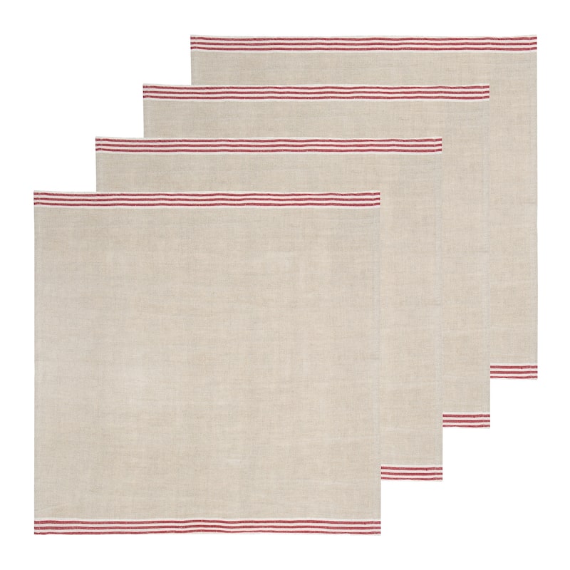 Caravan Alsace Napkins - Set of 4 - Natural, Red
