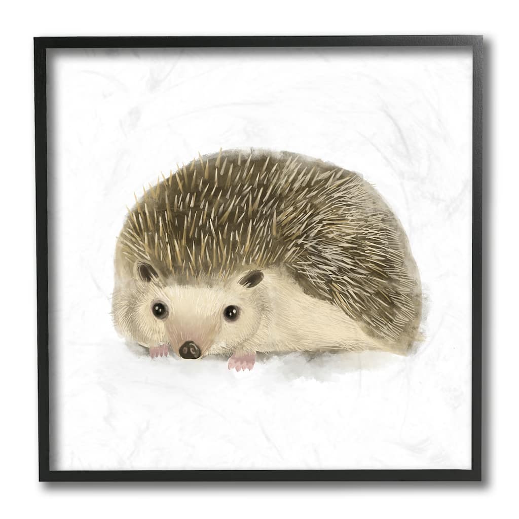 Stupell Adorable Hedgehog Illustration Nursery Woodland Animal Framed Giclee Art Design By Daphne Polselli