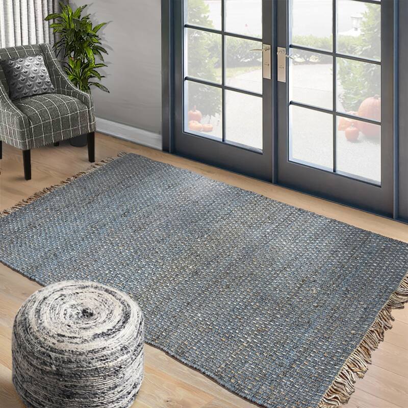 Hand Woven Ineas Flat Weave Jute Traditional Oriental Area Rug
