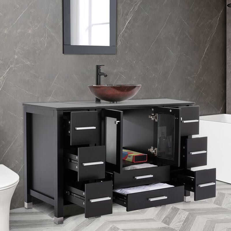 48" Bathroom Vanity with Sink Set Side Cabinet Combo
