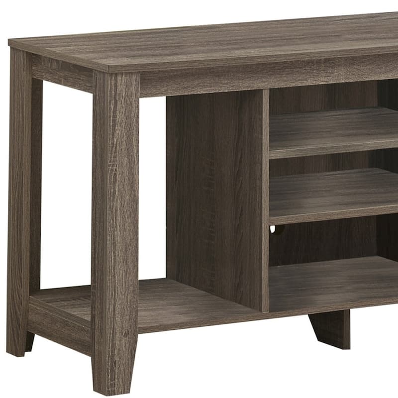 HomeRoots 48" Taupe Wood Open Shelving TV Stand - n/a