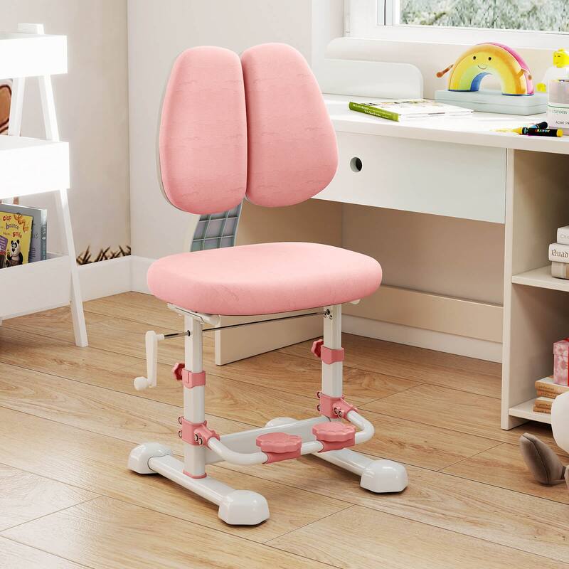 Costway Kids Study Chair with Adjustable Double Backrest, Footrest, - See Details