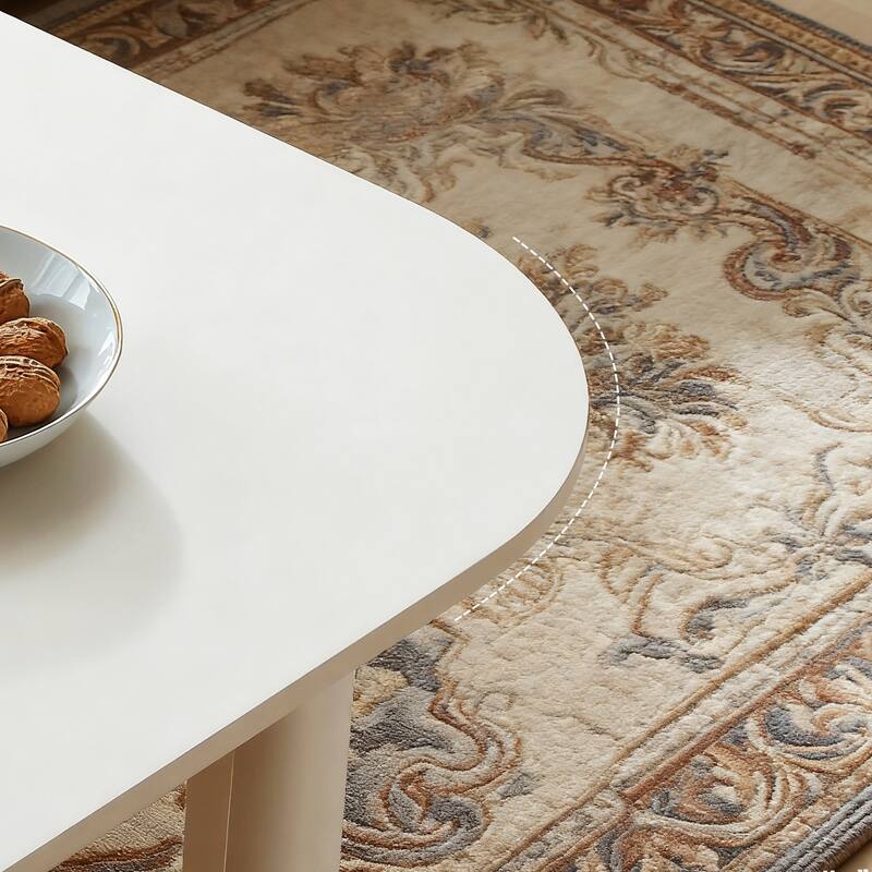 35.43" L-Shape Modern Coffee Table Upgraded, Cocktail Table with Multi-layer Green Paint, Drinking Side Table