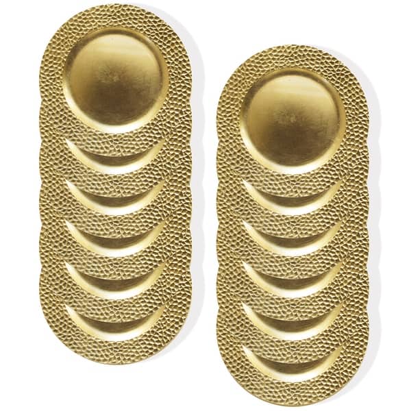 slide 2 of 3, Hammered Gold Charger Plate 13" Set of 12 - 13" Dia x 0.5" H