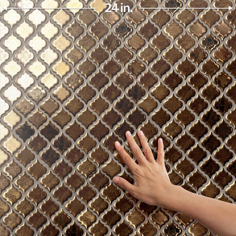 Merola Tile Hudson Tangier Gold 12-3/8" x 12-3/8" Porcelain Mosaic Floor and Wall Tile