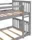 preview thumbnail 11 of 11, Gray Twin over Twin Solid Wood Bunk Bed with Slide and Fence