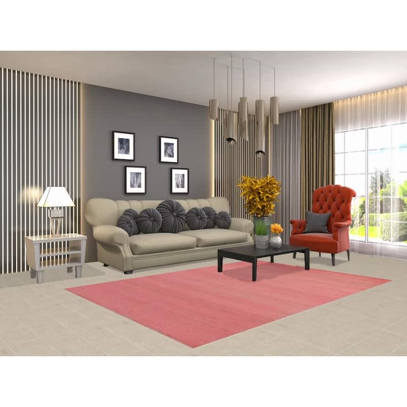 Modern Pink Gabbeh Oriental Area Rug Handmade Wool Carpet - 5'4"x 7'8"