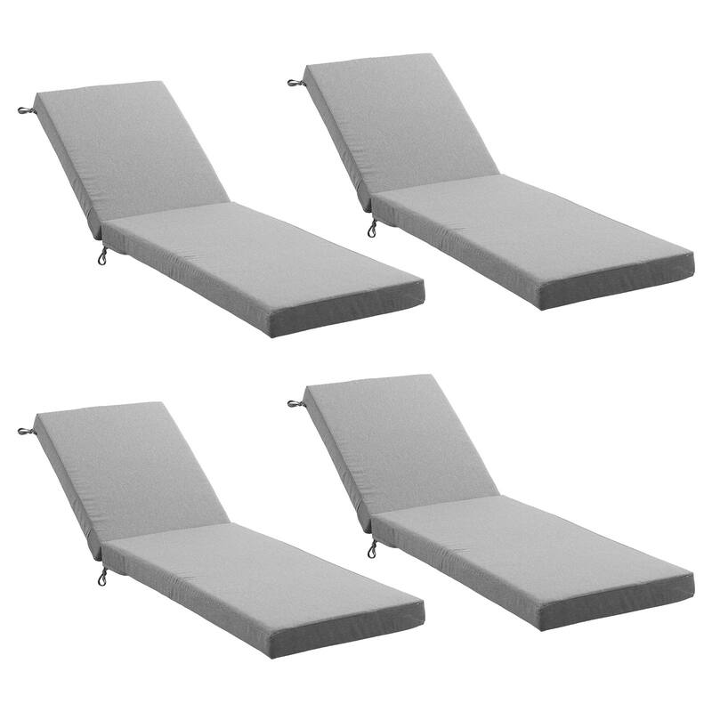22.4 in W x 71.9 in L x 3.5 in Thickness Outdoor Chaise Lounge Replacement Cushion - Grey - 4-Piece Set